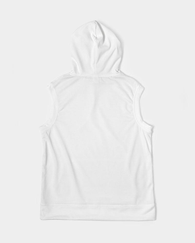 All white BY MARVIN JEANS Men's Premium Heavyweight Sleeveless Hoodie