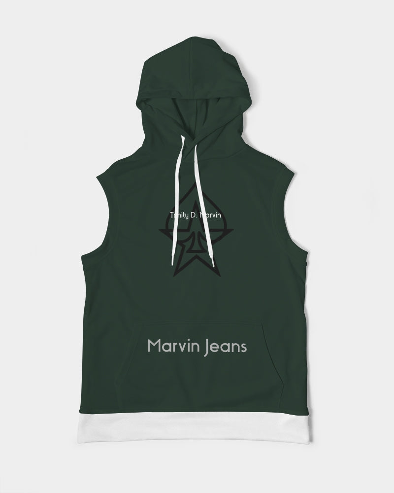 Dark green Men's Premium Heavyweight Sleeveless Hoodie