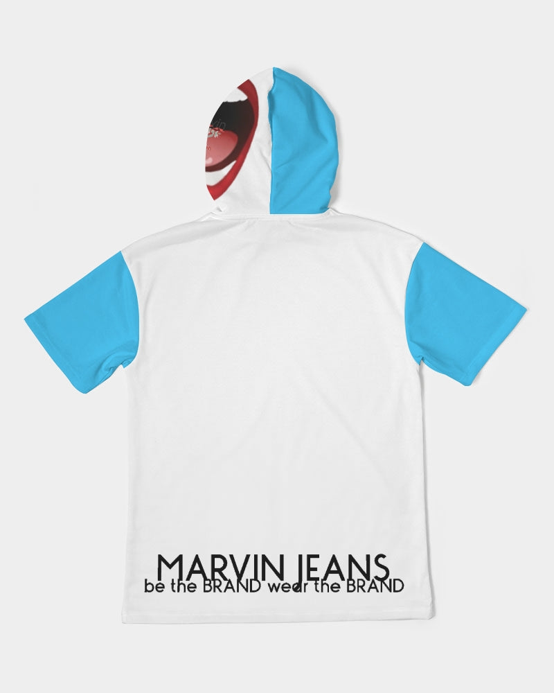Word of mouth Loud blue BY MARVIN JEANS Men's Premium Heavyweight Short Sleeve Hoodie