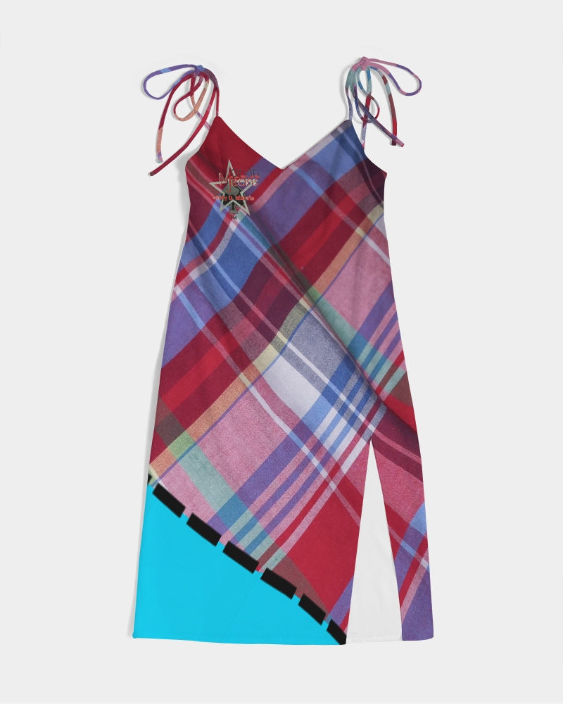 Glory plaids by Marvin Jeans and Trinity D Marvin Women's Tie Strap Split Dress