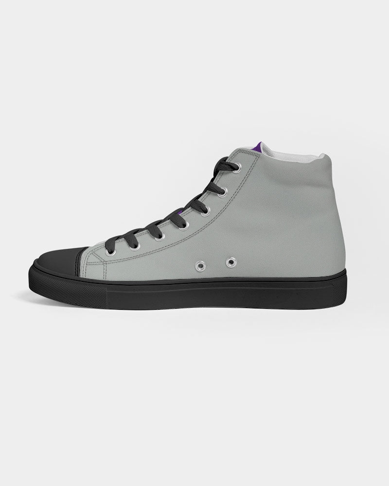 Purple light grey Men's Hightop Canvas Shoe - Black
