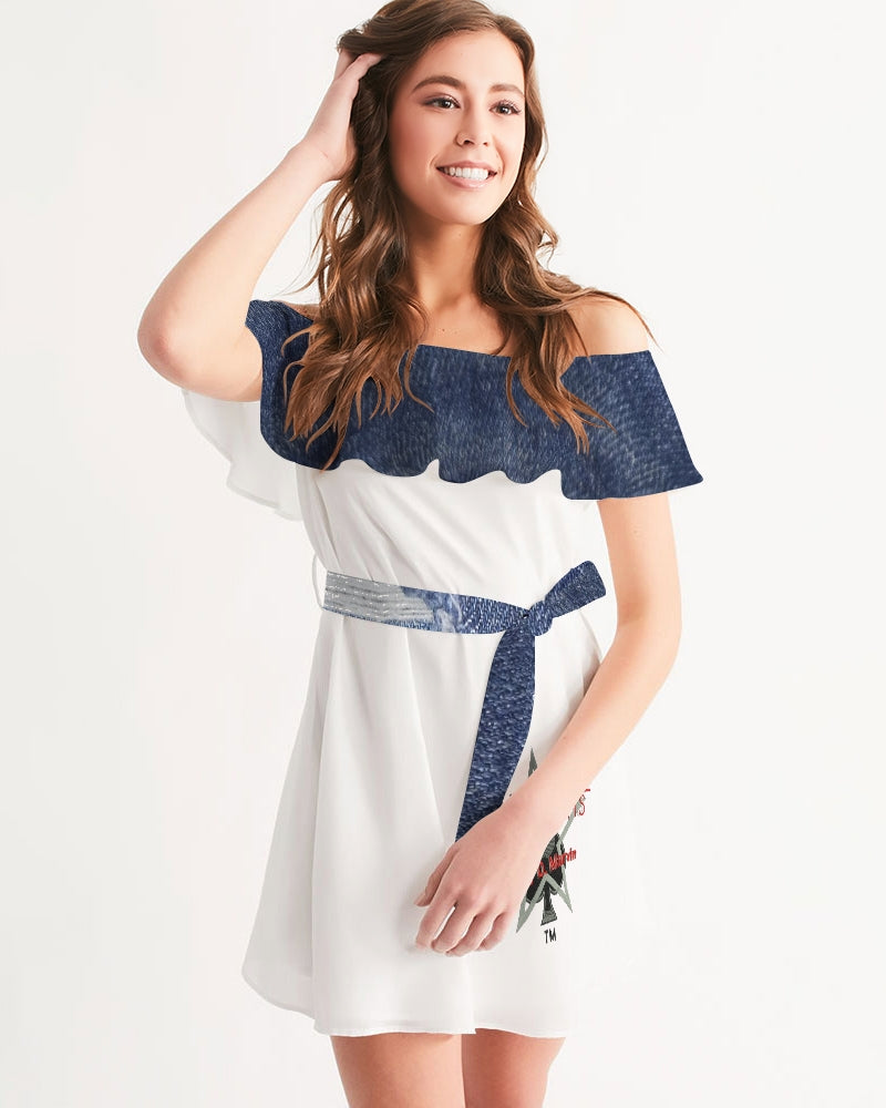 Blue jean by Marvin Jeans and Trinity D Marvin Women's Off-Shoulder Dress