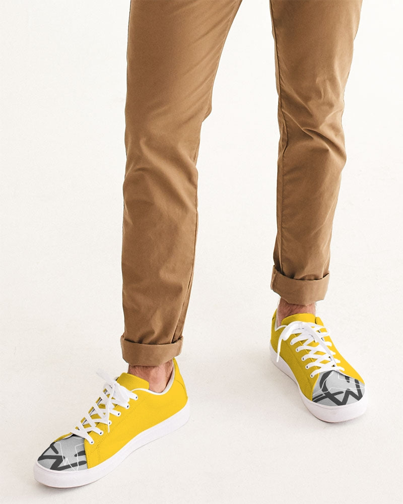 Yellow ,logo tip BY MARVIN JEANS Men's Faux-Leather Sneaker
