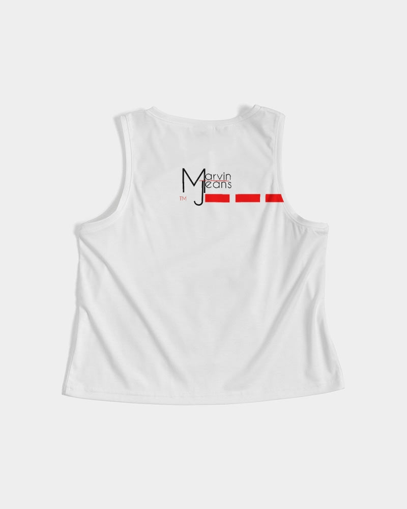 All white by Trinity D. Marvin Women's Cropped Tank