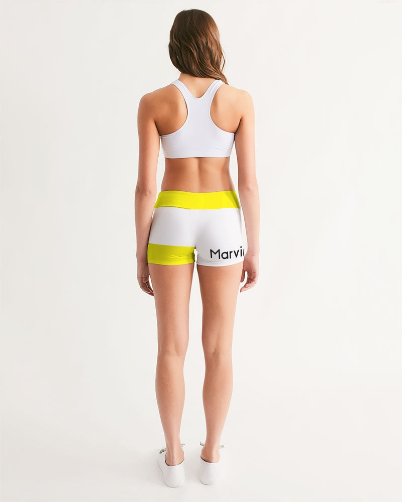 Light Yellow by Marvin Jeans Women's Mid-Rise Yoga Shorts