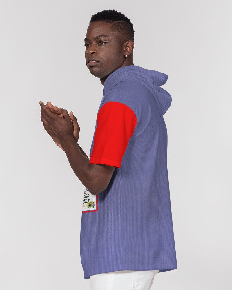 Logo's mix red sleeve by Marvin Jeans and Trinity D Marvin Men's Premium Heavyweight Short Sleeve Hoodie