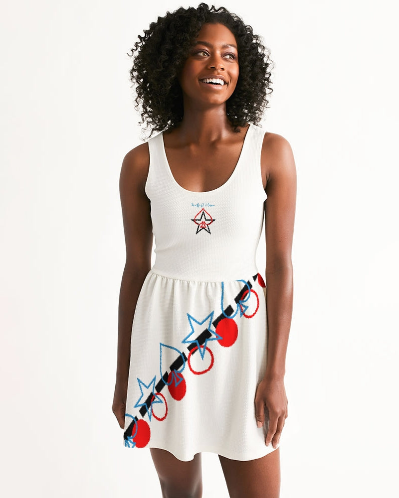 All White Legacy Women's Scoop Neck Skater Dress
