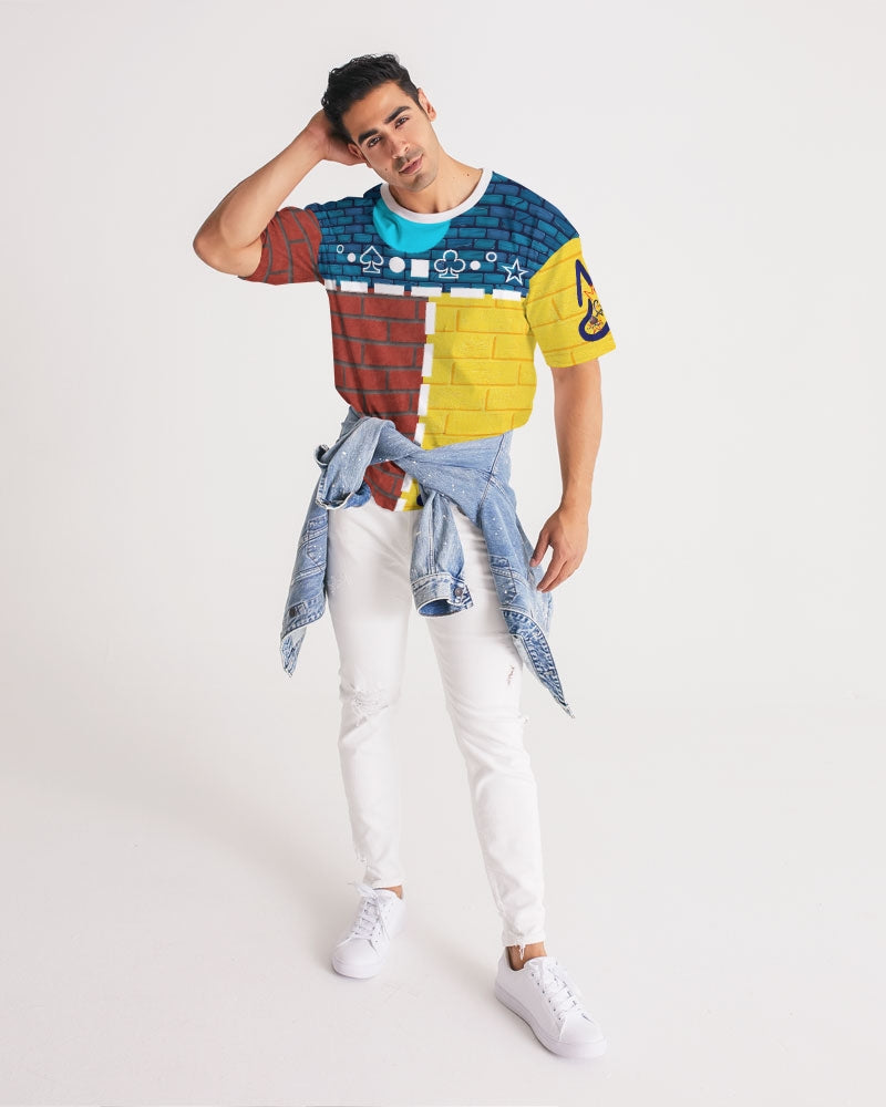 Brick city mix red, yellow ,blue by Marvin Jeans and Trinity D Marvin Men's Premium Heavyweight Tee
