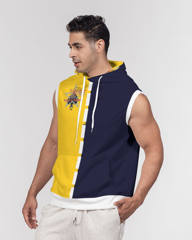 Yellow blue Men's Premium Heavyweight Sleeveless Hoodie