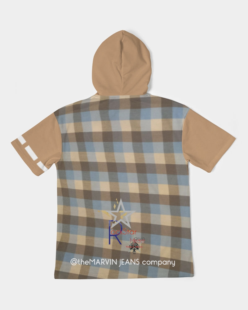 Rocstar @plaids by Marvin Jeans and Trinity D Marvin Men's Premium Heavyweight Short Sleeve Hoodie