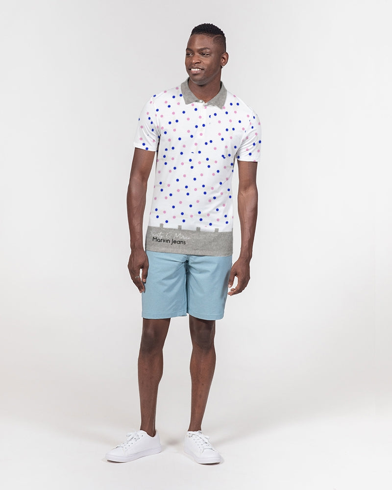 Dots 2.0 by Marvin Jeans and Trinity D Marvin Men's Slim Fit Short Sleeve Polo