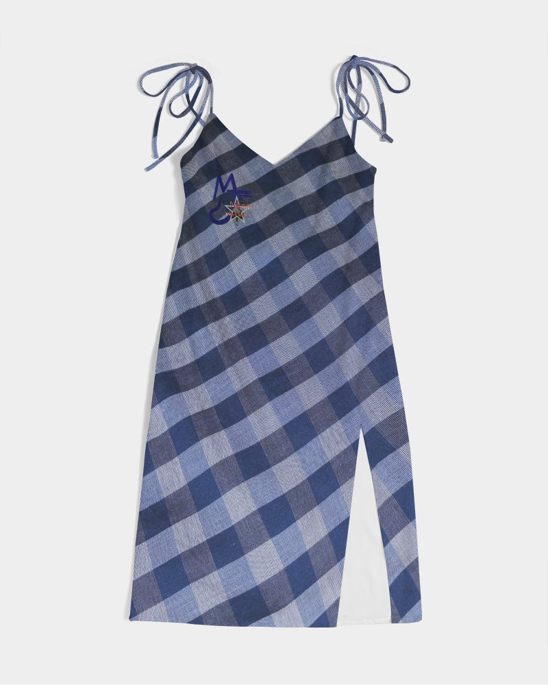 Blue stripes by Marvin Jeans and Trinity D Marvin Women's Tie Strap Split Dress