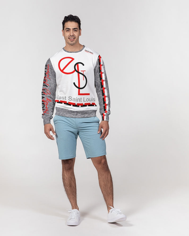 ESTL ,(wool) by Trinity D Marvin Men's Classic French Terry Crewneck Pullover