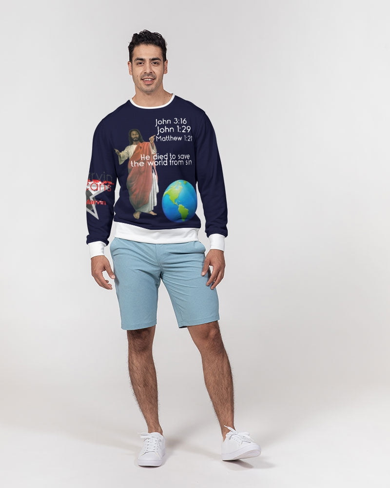 Gospel of hope by Marvin Jeans and Trinity D Marvin Men's Classic French Terry Crewneck Pullover