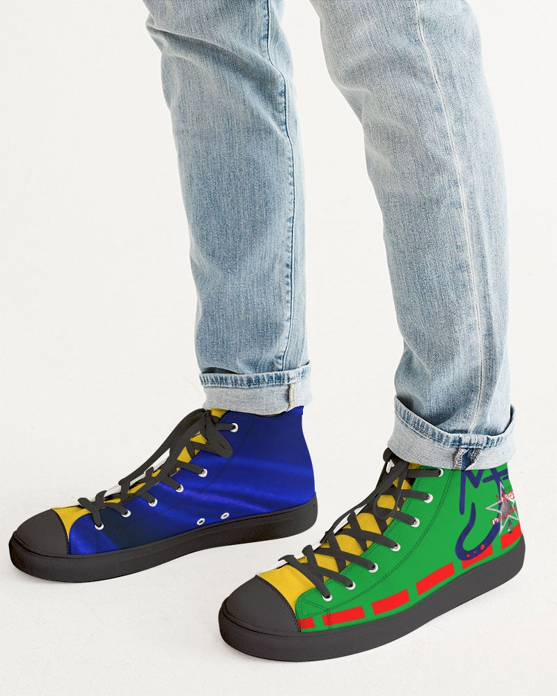 Greater Red BY MARVIN JEANS Men's Hightop Canvas Shoe - Black
