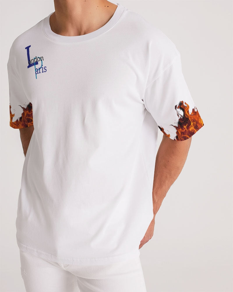 London Paris fire sleeve by Marvin Jeans and Trinity D Marvin Men's Premium Heavyweight Tee