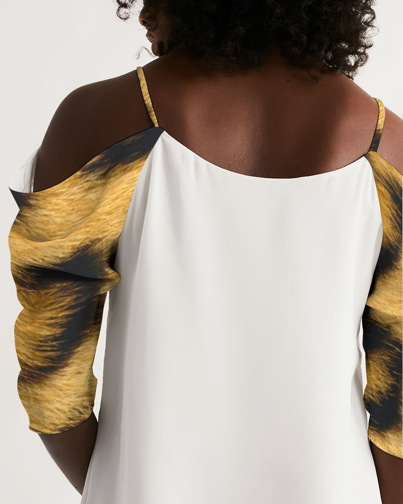 Leopard by Marvin Jeans Women's Open Shoulder A-Line Dress