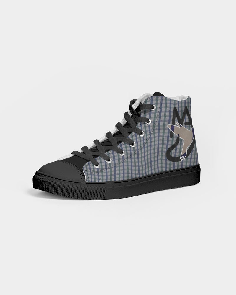Grid mix black by Trinity D. Marvin and Marvin Jeans Men's Hightop Canvas Shoe - Black