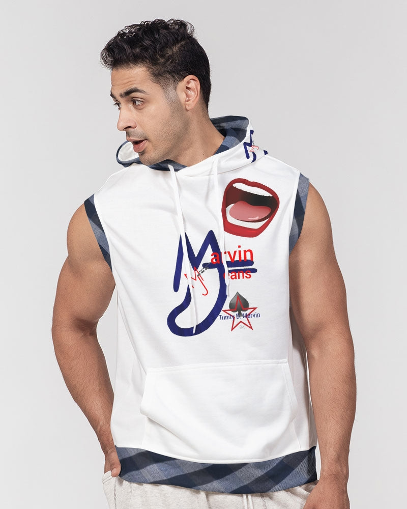 Word of mouth blue stripes BY MARVIN JEANS Men's Premium Heavyweight Sleeveless Hoodie