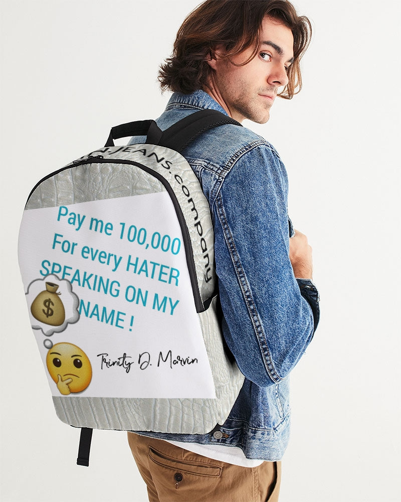 Gator white 100,000 by Trinity D Marvin Large Backpack