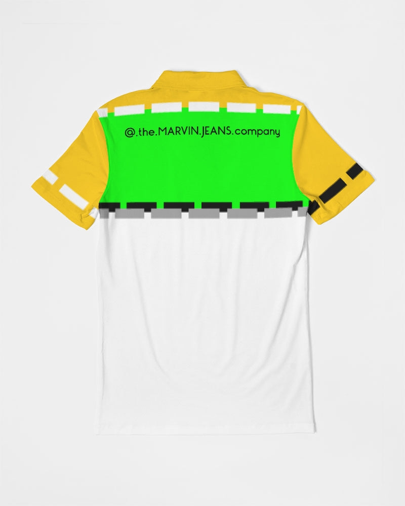 Lemon Lime Green Bay Men's Slim Fit Short Sleeve Polo