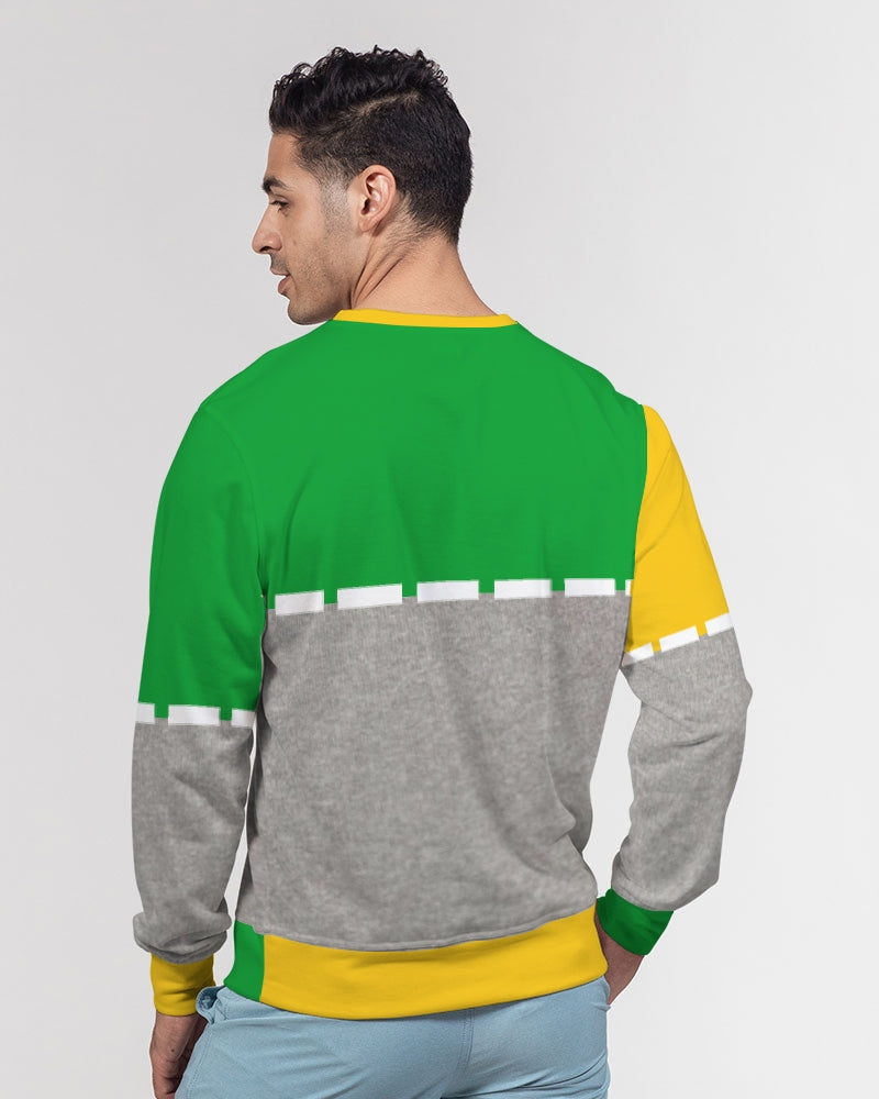 Lemon Lime Green Bay cool grey by Marvin Jeans and Trinity D Marvin Men's Classic French Terry Crewneck Pullover