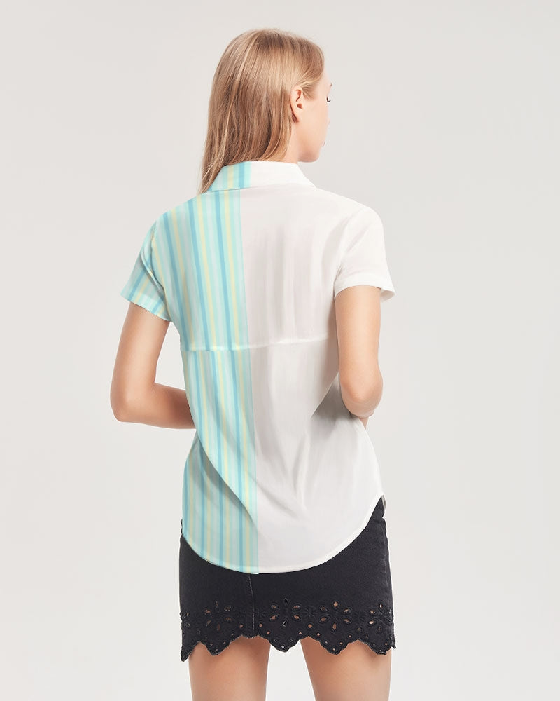 Pin stripes by Marvin Jeans and Trinity D Marvin Women's Short Sleeve Button Up