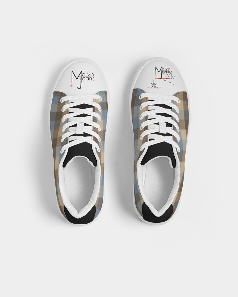 @plaids logo tip Men's Faux-Leather Sneaker