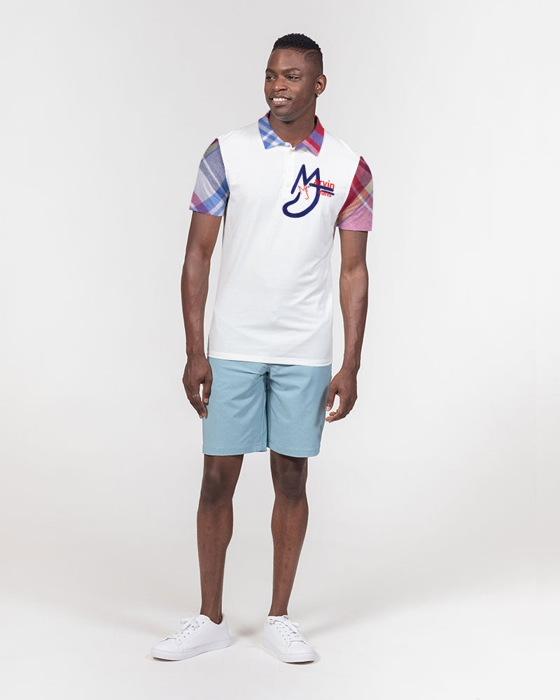 Plaids by Marvin Jeans and Trinity D Marvin Men's Slim Fit Short Sleeve Polo