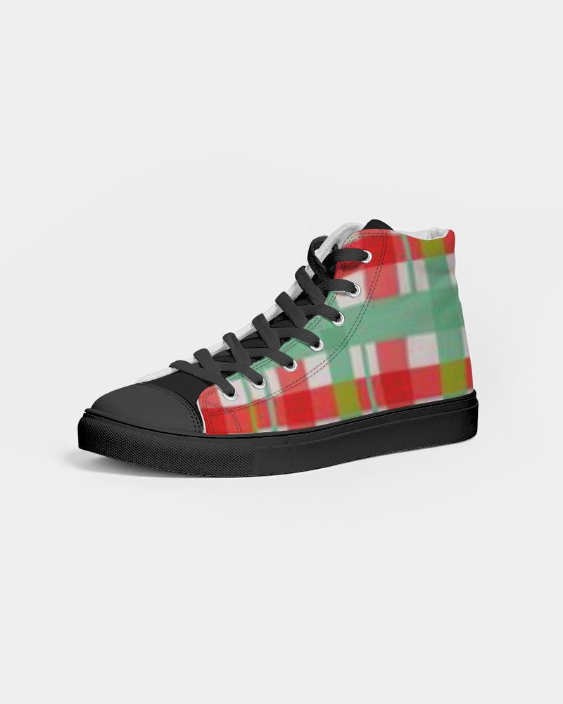 Color grid Men's Hightop Canvas Shoe - Black