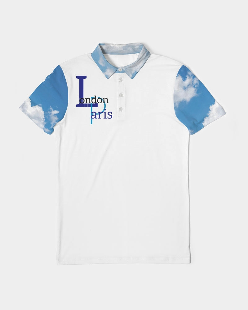 London Paris skydive BY MARVIN JEANS Men's Slim Fit Short Sleeve Polo