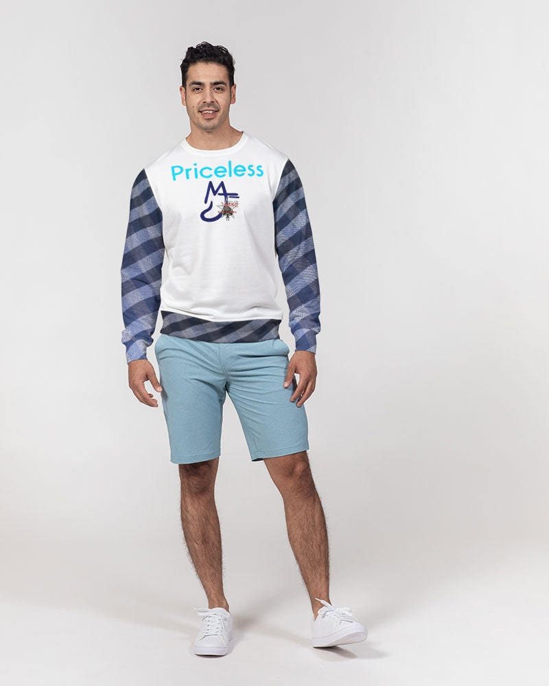 Blue stripes by Marvin Jeans and Trinity D Marvin Men's Classic French Terry Crewneck Pullover
