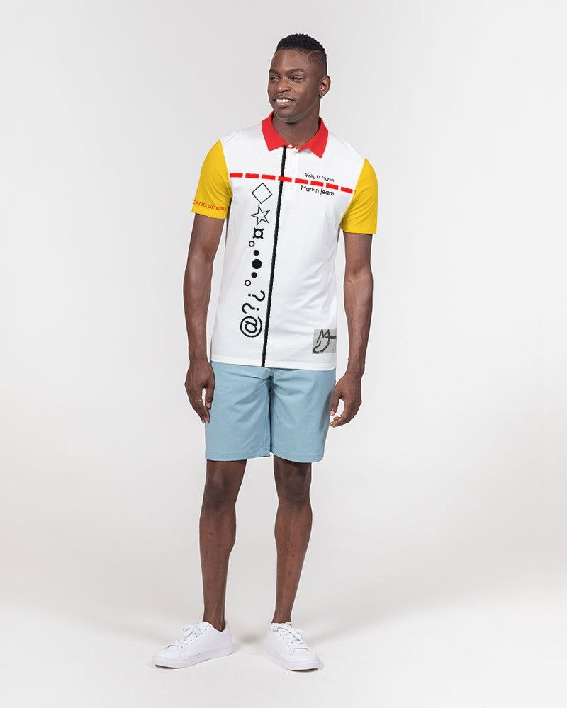 Cheeto gospel message BY MARVIN JEANS Men's Slim Fit Short Sleeve Polo