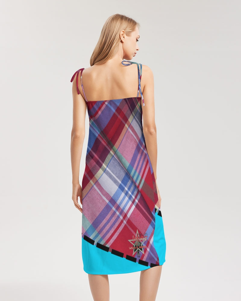 Glory plaids by Marvin Jeans and Trinity D Marvin Women's Tie Strap Split Dress