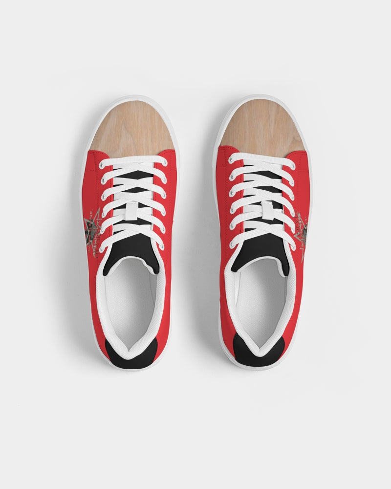 Woodgrain Red & black Men's Faux-Leather Sneaker