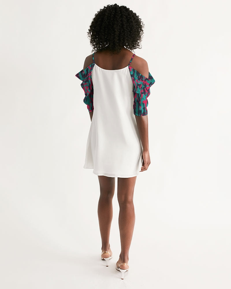 Brilliant Women's Open Shoulder A-Line Dress