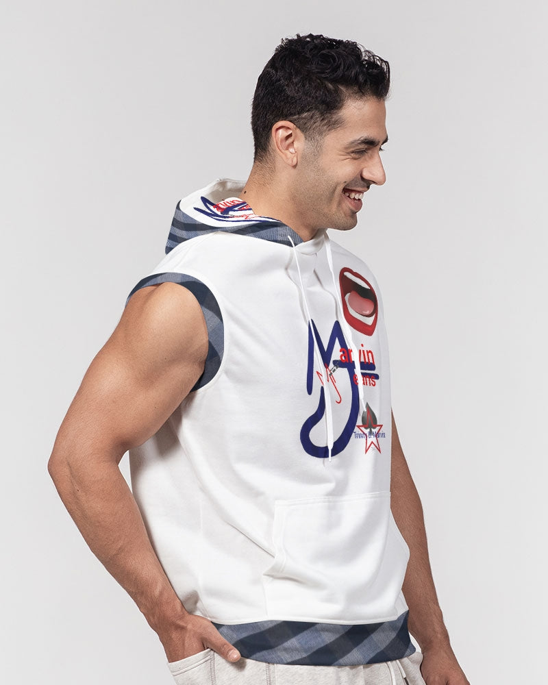 Word of mouth blue stripes BY MARVIN JEANS Men's Premium Heavyweight Sleeveless Hoodie
