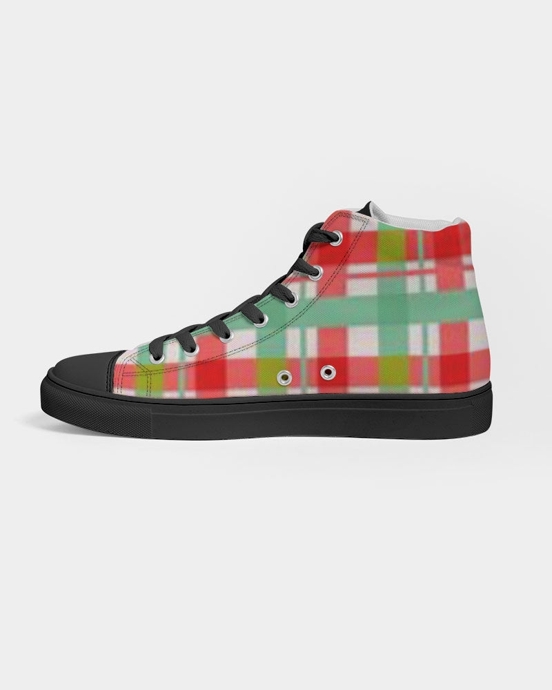 Color grid Men's Hightop Canvas Shoe - Black