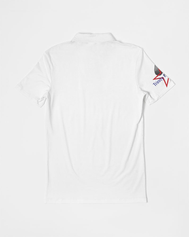 All White New-Legacy by Marvin Jeans and Trinity D Marvin Men's Slim Fit Short Sleeve Polo