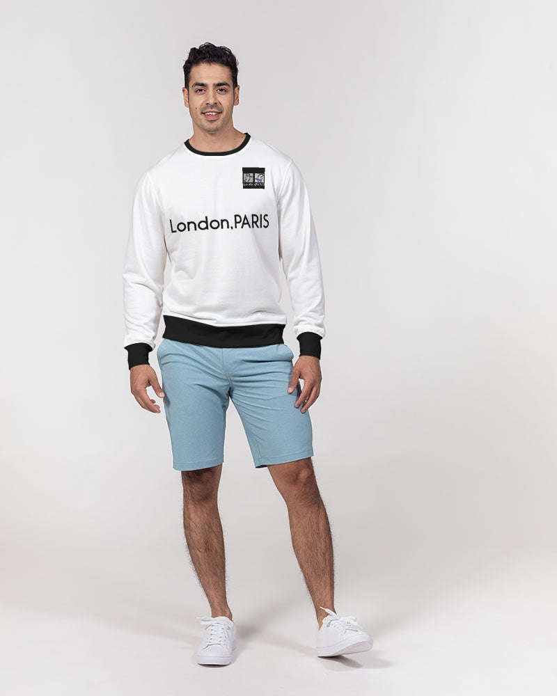 London,PARIS by Marvin Jeans Men's Classic French Terry Crewneck Pullover