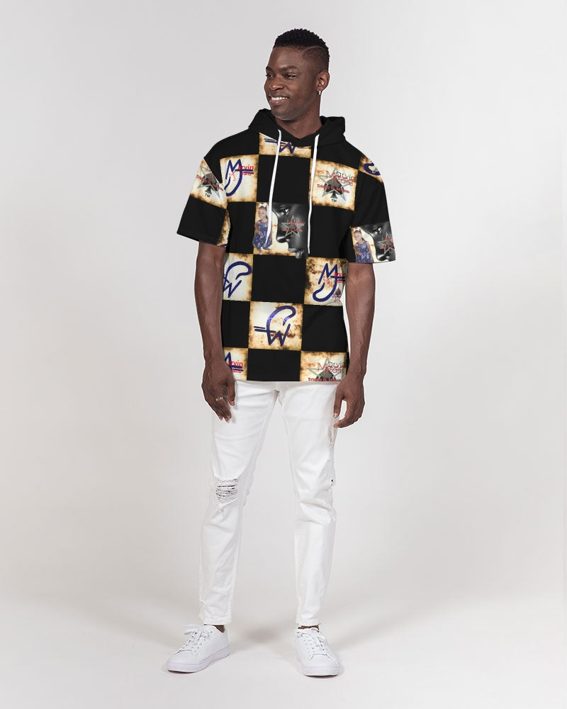 Bold gold logo's by Marvin Jeans and Trinity D Marvin Men's Premium Heavyweight Short Sleeve Hoodie