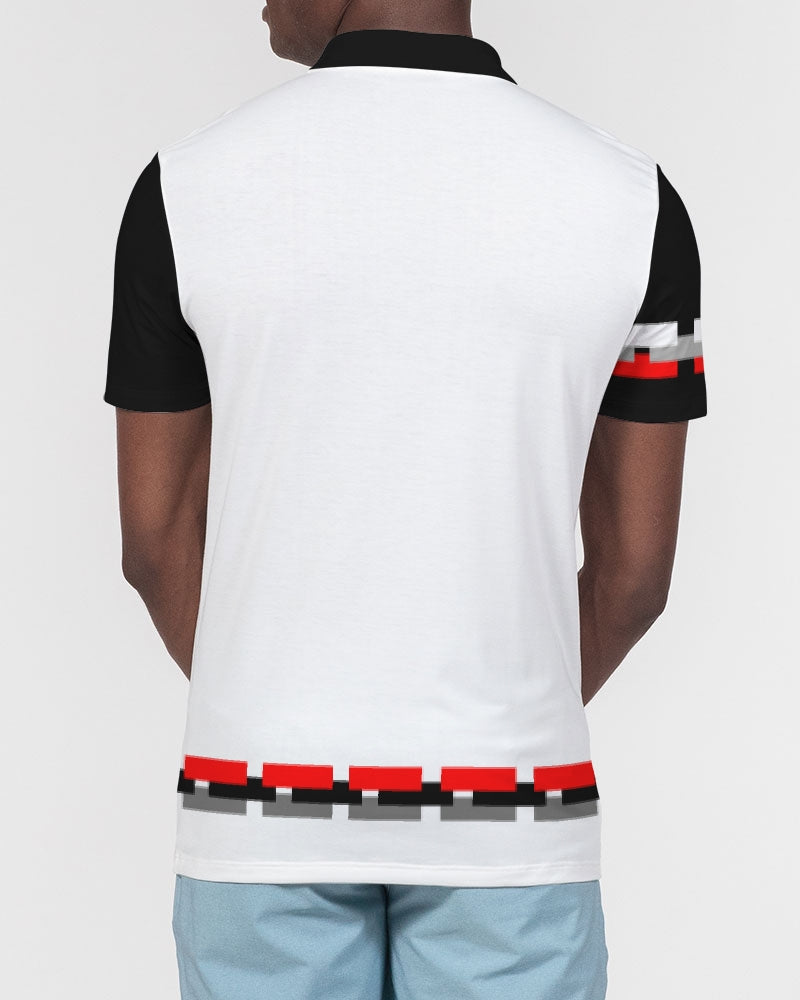 Woodgrain black Men's Slim Fit Short Sleeve Polo