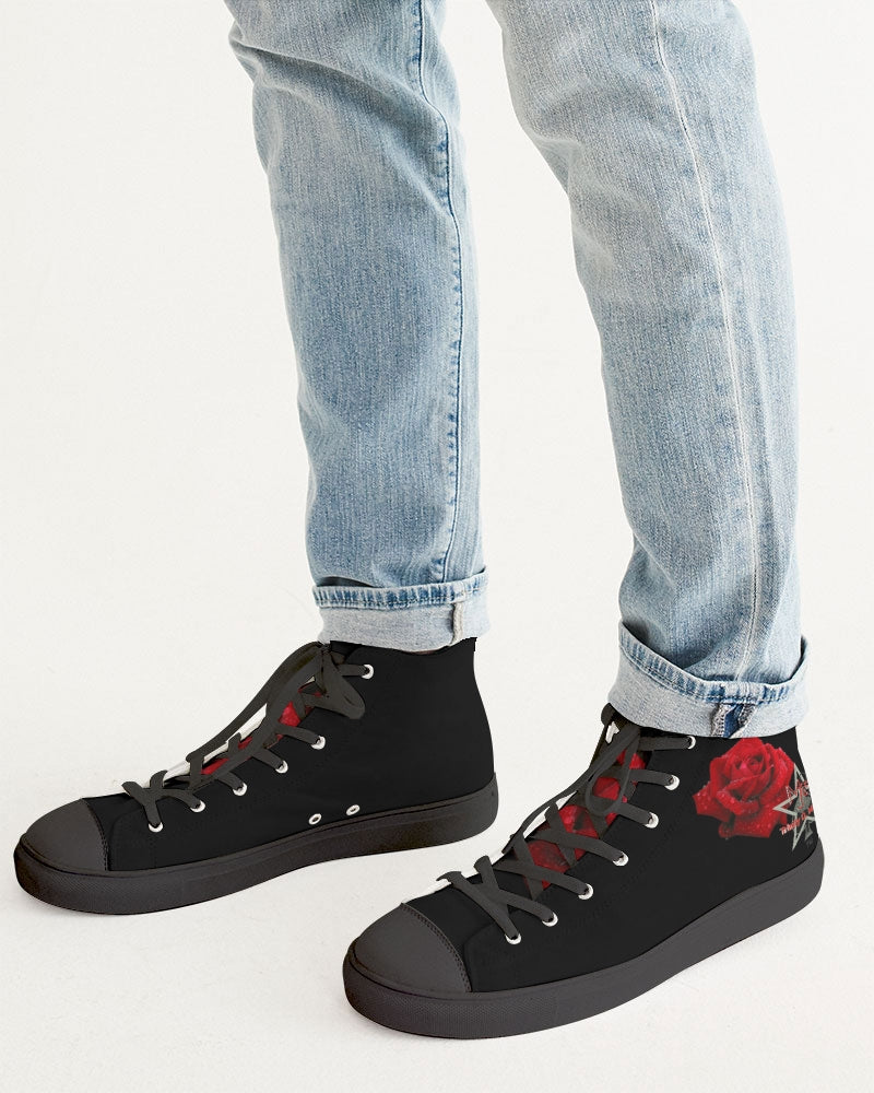 Red rose black by Marvin Jeans and Trinity D Marvin Men's Hightop Canvas Shoe - Black