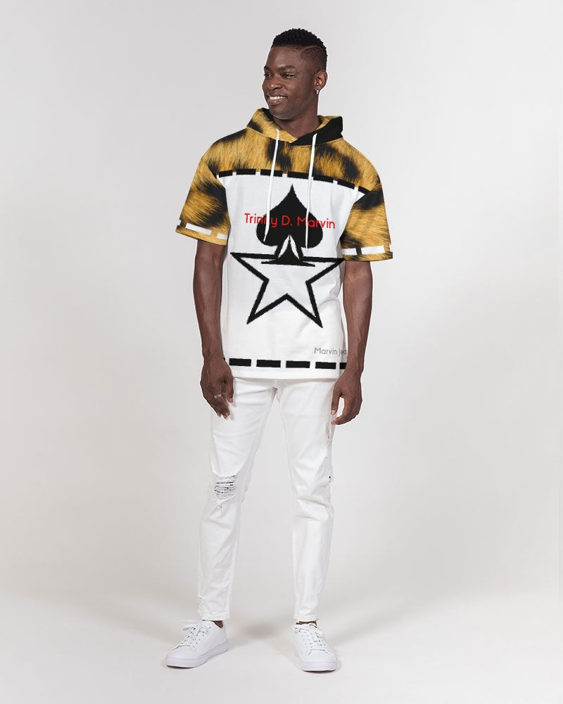 Leopard print Men's Premium Heavyweight Short Sleeve Hoodie