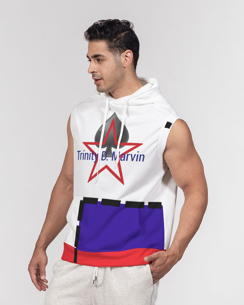 All White New-Legacy by Marvin Jeans and Trinity D. Marvin Men's Premium Heavyweight Sleeveless Hoodie
