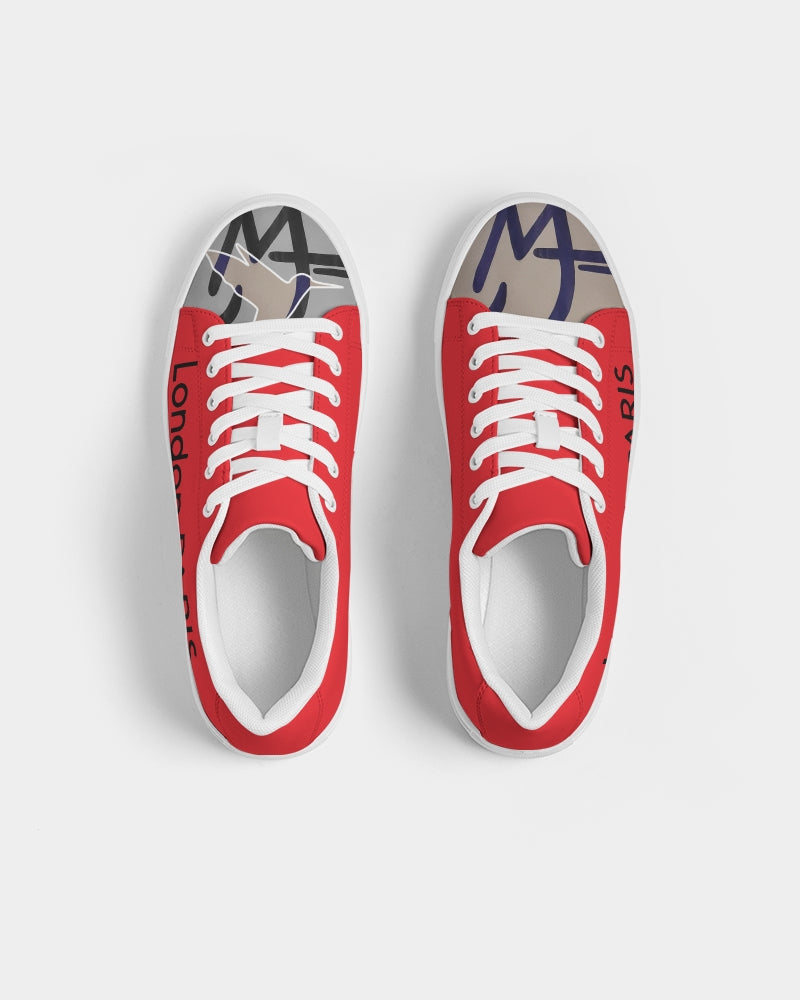 London,PARIS red by Marvin Jeans Men's Faux-Leather Sneaker