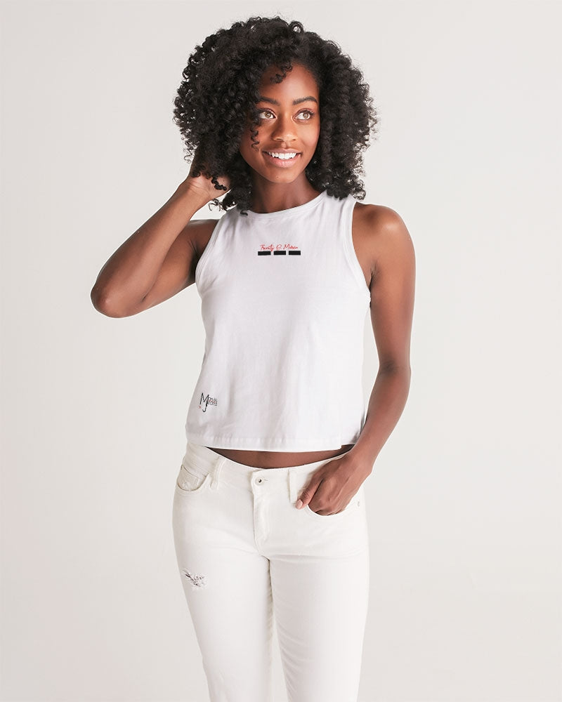 All white by Trinity D. Marvin Women's Cropped Tank