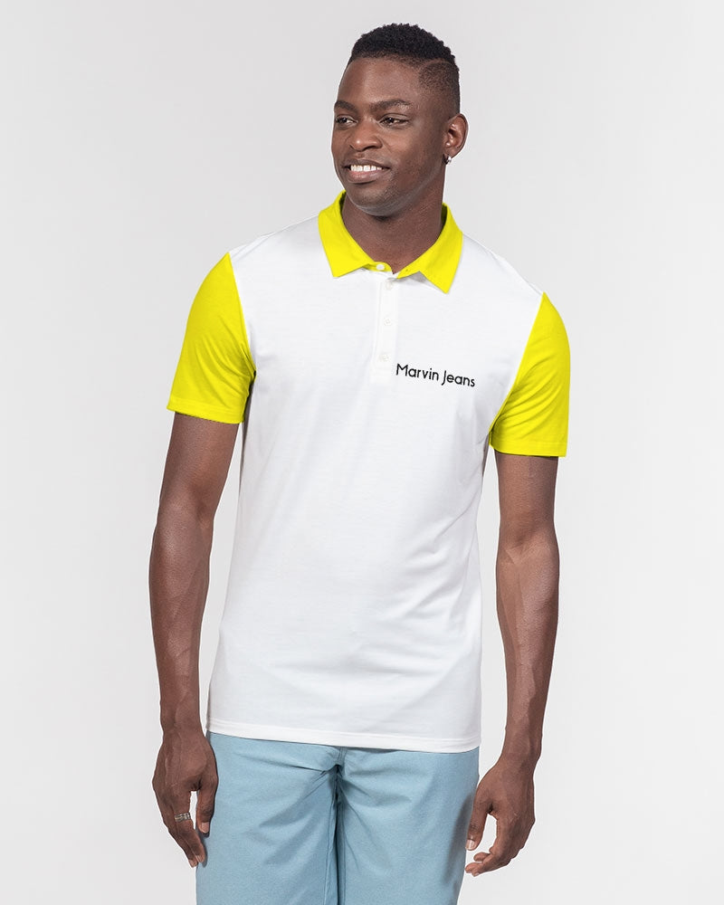 Light yellow by Marvin Jeans Men's Slim Fit Short Sleeve Polo