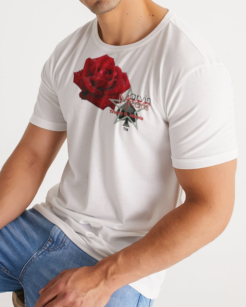 Red rose all white by Marvin Jeans and Trinity D Marvin Men's Tee