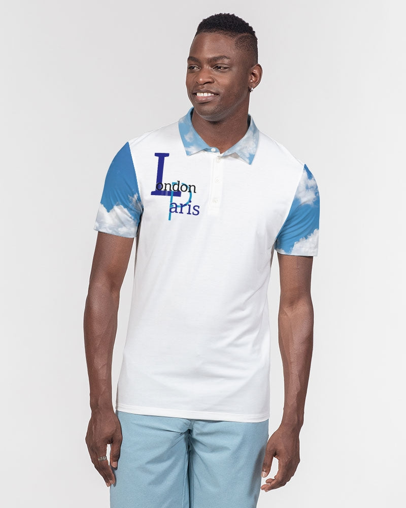 London Paris skydive BY MARVIN JEANS Men's Slim Fit Short Sleeve Polo